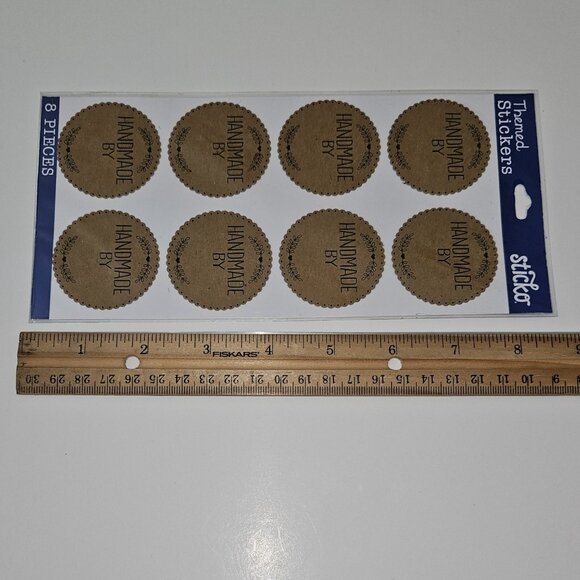 NEW Sticko Handmade By 8 Stickers Brown Rustic American Crafts - Picture 4 of 4